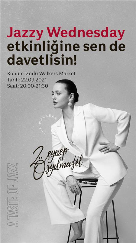 zozyilmazel's tweet photo. Bu akşam 20.00’de caz standartları, bossanova, latin caz ve caz tadında yorumladığımız eskimeyen Türkçe şarkılardan oluşan “A Taste Of Jazz” projesiyle Zorlu Walkers Market’teyiz. ✨ #ZeynepSahnede #JoinWalkers https://t.co/dz8yLjJLTm