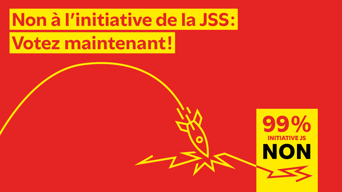 Chaque voix compte pour l'initiative néfaste de la JSS !
Déposez un "non" décisif dans les urnes le 26 septembre ou contribuez dès aujourd'hui par votre vote par correspondance à protéger la place économique suisse !

#99nein #99non #99no
nein-zu-99prozent.ch
