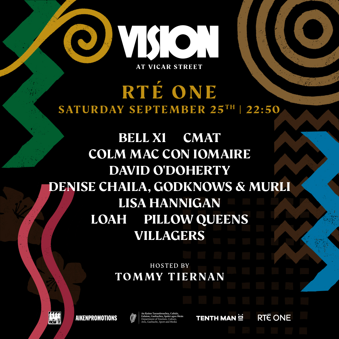 This Saturday at 10.50 on RTE 1. Back in magical @Vicar_Street with all these dreamboats @BellX1 @cmatbaby @cmacconiomaire @phlaimeaux @DeniseChaila @GodKnowsRF @murli @musicbyloah @PillowQueens @wearevillagers @Tommedian