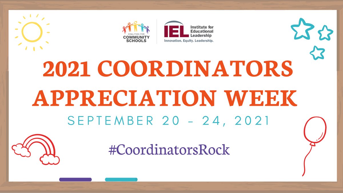 Happy Coordinators Appreciation week to all <a href="/BaltCitySchools/">Baltimore City Public Schools</a> Community School Coordinators! <a href="/lakewood086/">Lakewood Elementary School - Baltimore</a> <a href="/SinclairLane248/">Sinclair Lane Elementary #248</a> <a href="/bhes144/">Billie Holiday Elementary School #144</a> <a href="/KIPPBaltimore/">KIPP Baltimore</a> <a href="/BeechfieldBears/">Beechfield EMS Family #246</a> <a href="/arundel_164/">Arundel Elementary 164</a> <a href="/Garrettheights2/">GarrettHeights#212</a> <a href="/BlufordStem/">Bluford Drew Jemsion STEM Academy</a> <a href="/CollingtonEMS97/">Collington Square Elementary Middle School</a> @MD4CS @410Mtss <a href="/Aprice01P/">Amanda P.  Rice</a> <a href="/KingMark01/">Mark King</a> #coordinatorsRock