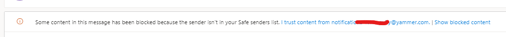jake_fatman's tweet photo. Hi @Yammer and @Outlook , why are'nt all internal (?) @Microsoft365 services automatically trusted by Outlook? 🤔 https://t.co/4bM2OkYO9t
