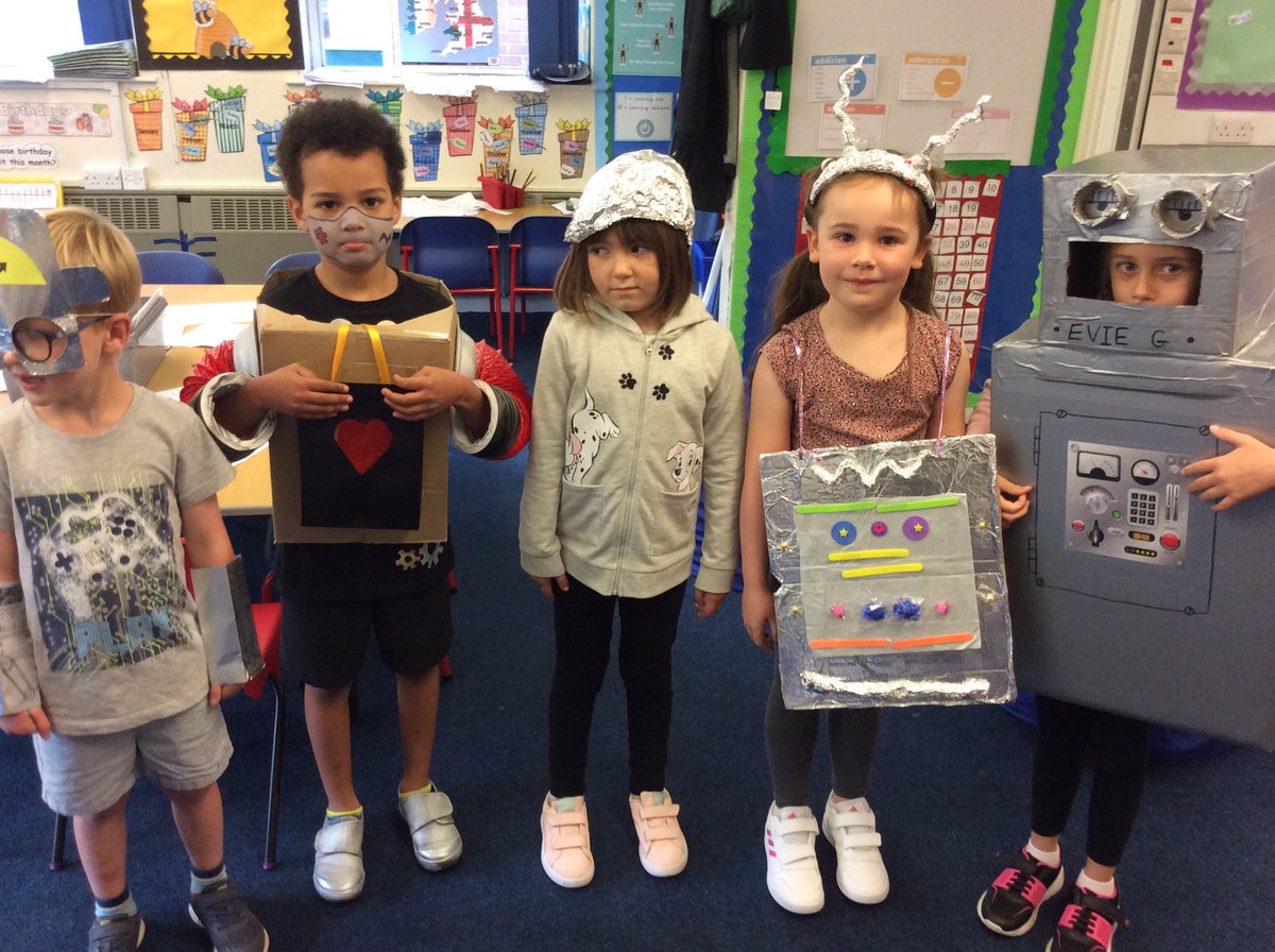 MrsS_WFoss's tweet photo. Thank you for all your efforts today with the robot costumes. Letters and logins for the Numbots game will be sent home today. https://t.co/VzWQWbGfFj