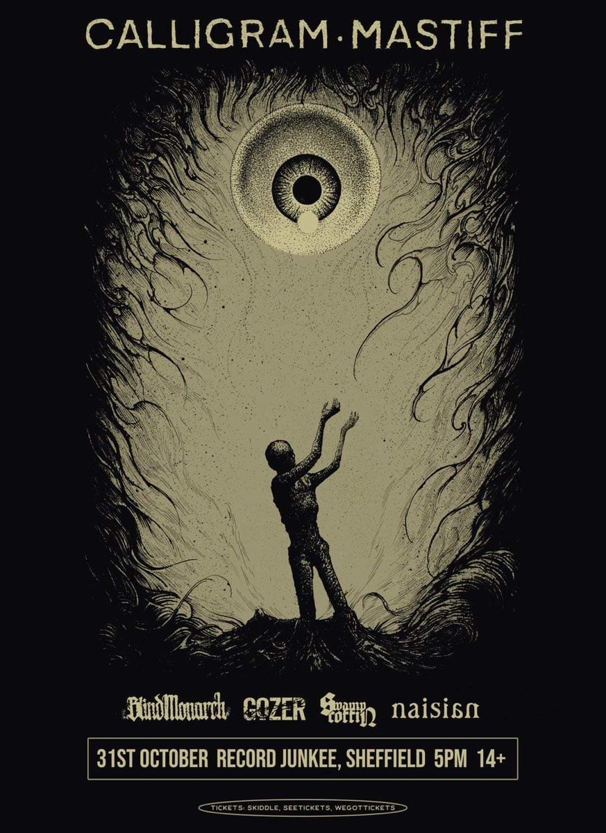 Celebrate this Halloween the right way. 💀

We're very excited to be included on this lineup on the best and spookiest of holidays.

#postmetal #doommetal #sludgemetal #halloween2021 <a href="/CalligramMusic/">Calligram</a> <a href="/Mastiffhchc/">Mastiff HCHC</a> #blindmonarch #swampcoffin <a href="/naisian/">naisian</a> #wearegozer