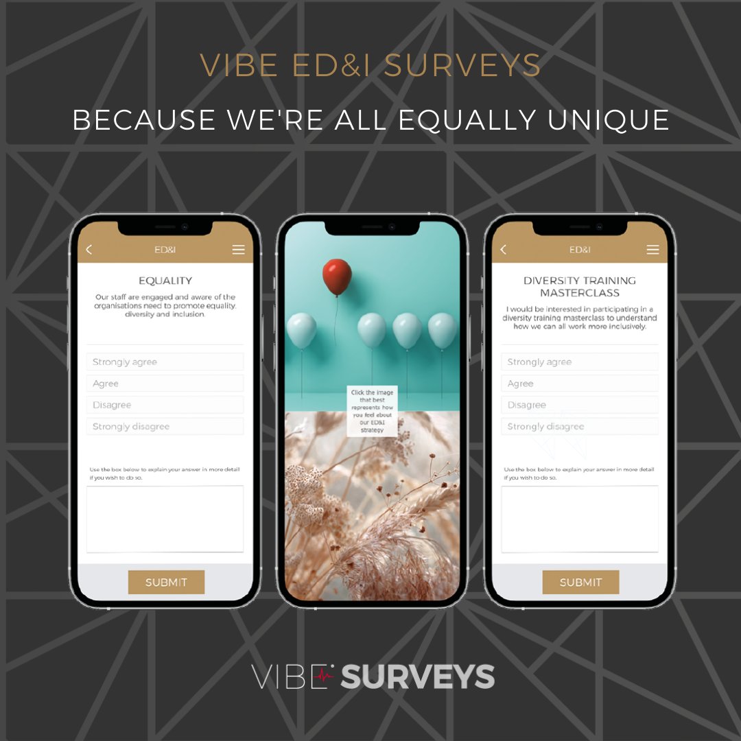 All equal – all equally unique. All human beings are universally equal and specifically different.

Universal equality and specific differences must be respected &amp; embraced. Discover what our Vibe ED&amp;I survey platform can do for you

lnkd.in/gtiix7E

#diversity #inclusion