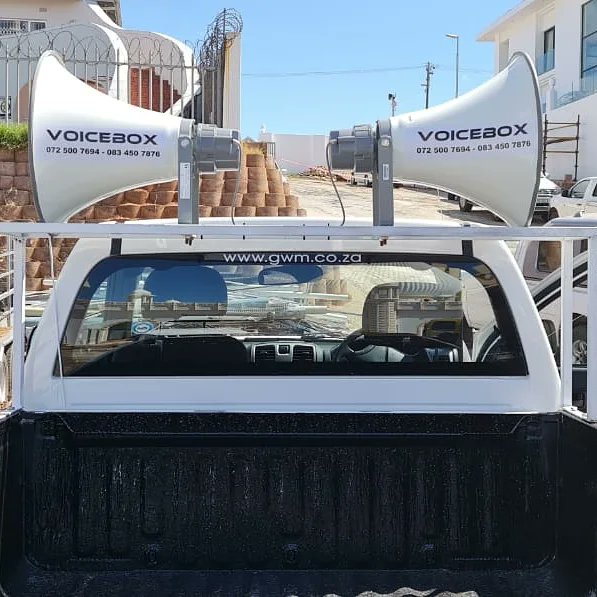 TOAAfrica's tweet photo. Voicebox Africa fitted 18 Bi-election Vehicles with 18 x TOA A-2060DD Digital Amplifiers, 36x TOA TH-650 Horn Speakers fitted with 36 x TU-631M 30w Drivers. 

300V inverters were used to connect the amplifiers to vehicle batteries. #voiceboxafrica
#elections #mobilePA  #PA https://t.co/IdBc1Ad0wI