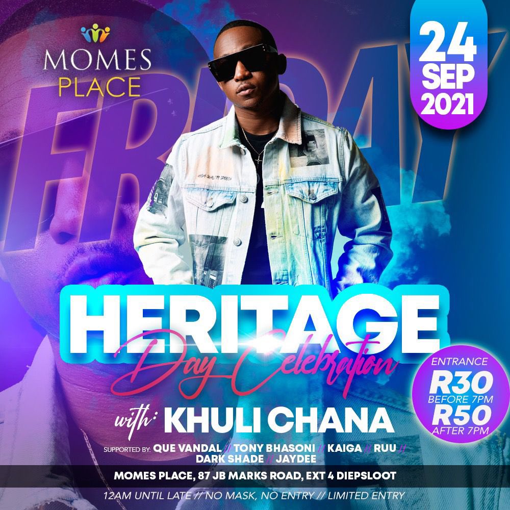 MagnificentComs's tweet photo. Catch @KhuliChana live at Momes Place in Diepsloot this Friday.

#Buyile https://t.co/qvmkxfxZne