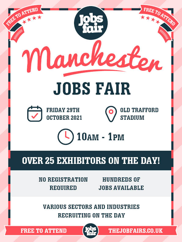 ConnectMchester's tweet image. 🔵 Manchester Jobs Fair 
📅  Friday 29th October 
 📍   Old Trafford Stadium 
🔴 Hundreds of jobs available

🔷 No registration required - free to attend! #OldTrafford #ManchesterJobs