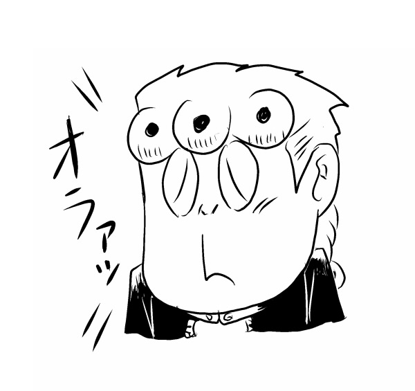 オマケ漫画「ジョルノの肉の芽」
ブチャラティが生存ルートを辿るお話を考えて描いたものでしたが、同人誌には収録していません。
同じく未収録のオマケ絵です。
これで最後。
#jjba #ジョジョの奇妙な冒険 