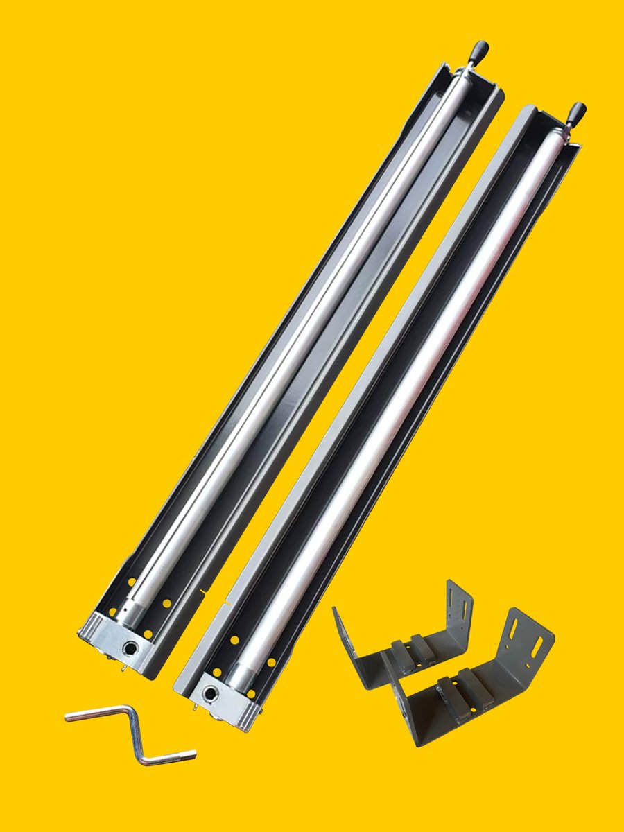 What's in the box?

👉 2 tension pillars
👉 2 tension poles
👉 2 pocket rods
👉 2 drive gearboxes
👉 1 winding handle
👉 Mounting bolts  

We exclusively supply to the sign, print and banner industry, get in touch to partner with us 🙌