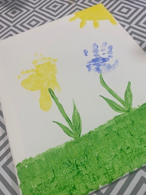 Beautiful hand and feet flowers created by our little ones in refuge! 
'Every child is an artist'