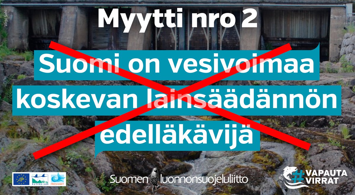 Suomen #vesivoima'loiden ympäristöasioiden voisi olettaa olevan 🔝? No ei ole.
Lupaehdot 🆘: on tsaarin- ja sota-ajan poikkeuslupia, monet luvat ei vaadi mitään kalojen tai #vesiluonto hyväksi. EU huomauttanut Suomea jo 3:sti
#vapautavirrat #freshabit

Lue sll.fi/2021/09/21/5-m…