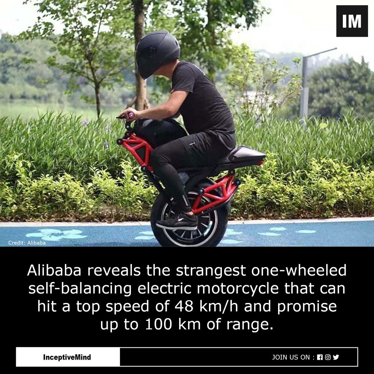 Inceptive_Mind's tweet image. This weird one-wheeled electric motorcycle can hit a top speed of 48 km/h.
#electricmotorcycle #onewheeled #Innovation #newinvention #technologysolutions #inceptivemind