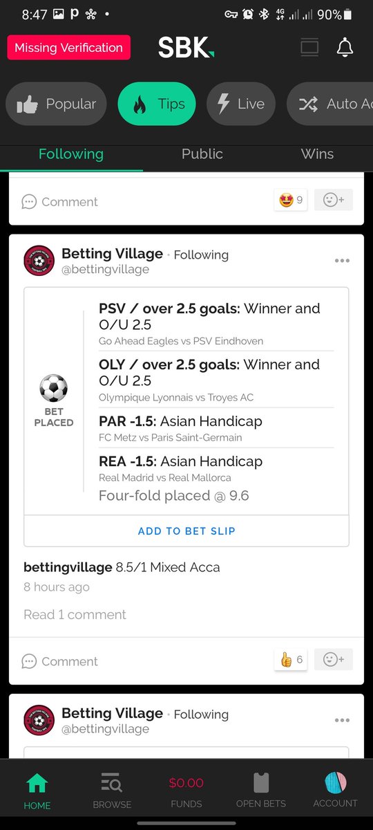 tosyine's tweet photo. @bettingvillage For those who can't access the sbk app https://t.co/R0qXZcW0v2