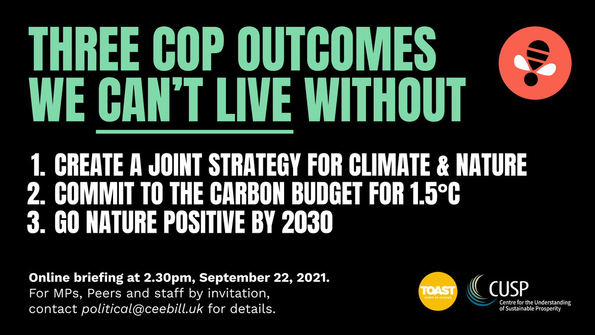 zerohour_uk's tweet photo. TODAY: Calling all MPs, Peers, policy makers – at 2.30pm we're launching #ZeroHour's 3 COP outcomes we can't live without.

Thank you to all contributing scientists, including @Sir_David_King, @EJMilnerGulland @KevinClimate &amp; @ProfTimJackson, speaking later today.

#cop26 #cop15 https://t.co/7iljgXxFw4