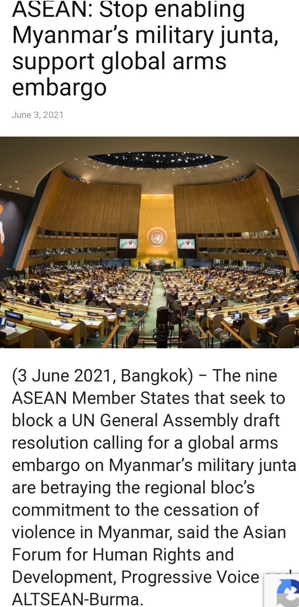 SpringRevol2021's tweet photo. @UN_HRC @SwedenUN @USAmbUN
@UN_PGA @UKMissionGeneva
Since ISIS-like junta has been totally deaf to countless Int'l condemnations...will #UN #HearTheVoiceOfMyanmar per its founding principles to take CONCRETE actions like #GlobalArmsEmbargo &amp; recognize @NUGMyanmar
https://t.co/lNOD4NLPnh https://t.co/hAliJKC1pS