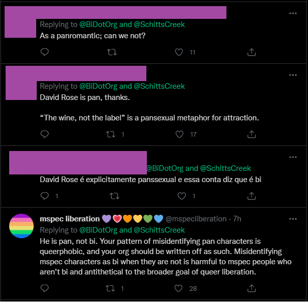 Curious as to why an org such as <a href="/bidotorg/">bisexual.org</a> so apparently in favour of bisexuals would carry out such flagrant pansexual erasure, to the point of hiding the replies and even blocking other bisexuals for calling it out?

@we_are_biscuit <a href="/TheAmBIssadors/">The AmBIssadors</a> 

#panphobia #panerasure