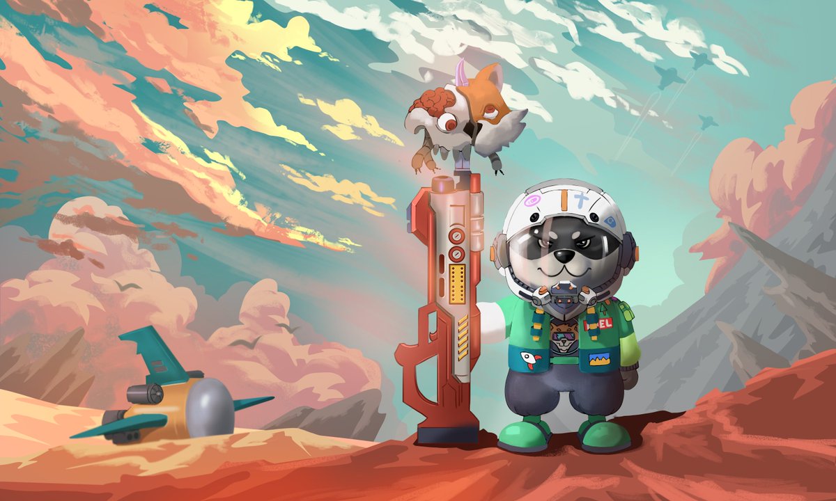 sheezoreal's tweet photo. 'Crash Landed, The Great Genesis War.' 👨‍🚀⚔️ My @SIPHERxyz entry for #DerivativeArtContest I hope you guys like it as much as I do. Please send some love with a Retweet &amp; ❤️You can find the original INU below 🙏 #SIPHER #NFTCommmunity #NFTs  @AskTinNguyen @spectreign @NNhungQuach https://t.co/ht7SMWrUX9