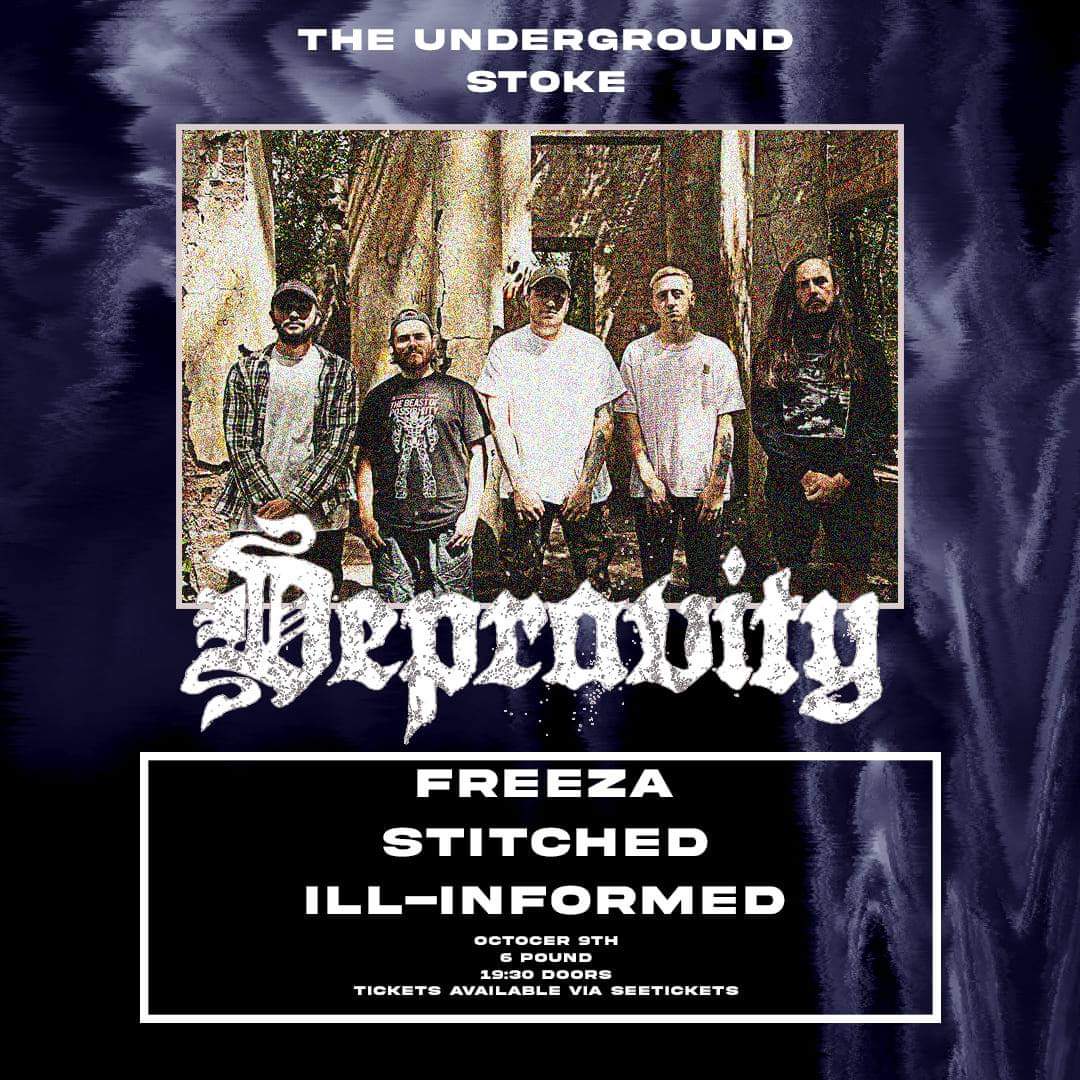 We play Stoke for the first time at The Underground on October 9th in support of Depravity. Alongside Freeza &amp; Stitched.

Turn up 🔪 IIxHC