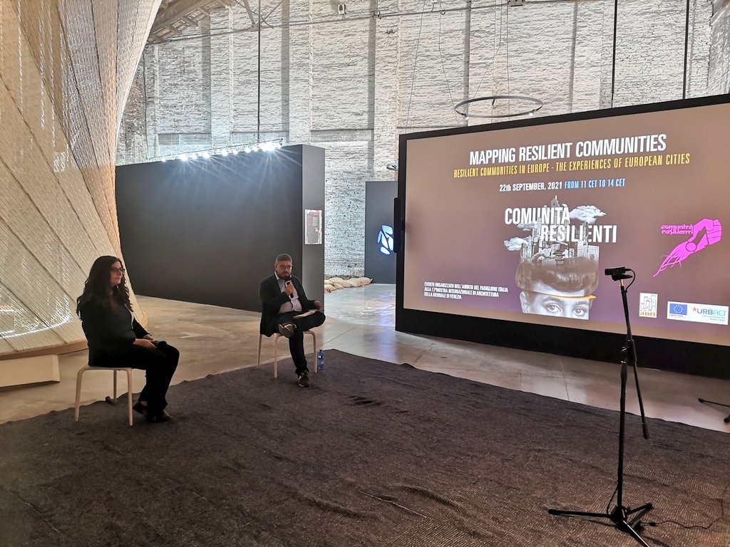 🗣️Presentation of the 'Mapping Resilient communities' organized by @Urbact_IT at the Italian Pavillion at the @la_Biennale

Introduction to discussion by @Simonedantonio and @luisabravodsgn 

#mapping #Resilience #Communities #labiennale #biennaledivenezia #URBACT