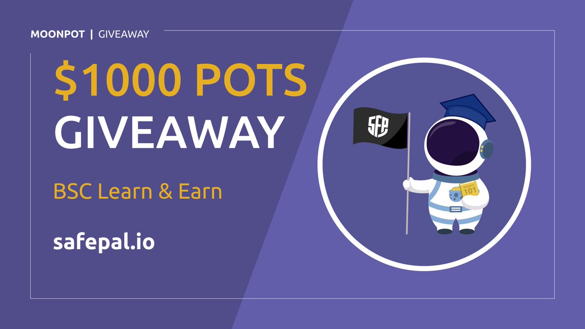 Second $1000 $POTS Giveaway

#BinanceSmartChain Learn &amp; Earn:

🌕 Follow <a href="/moonpotdotcom/">Moonpot</a> &amp; <a href="/iSafePal/">SafePal - Crypto Wallet</a> 
🌕 Retweet &amp; Tag 3 Friends
🌕 Deposit at least 1 $POTS at play.moonpot.com from SafePal

Enter 👇

forms.gle/adSvUbY8xVUJjb…

Download 👇

safepal.io/download