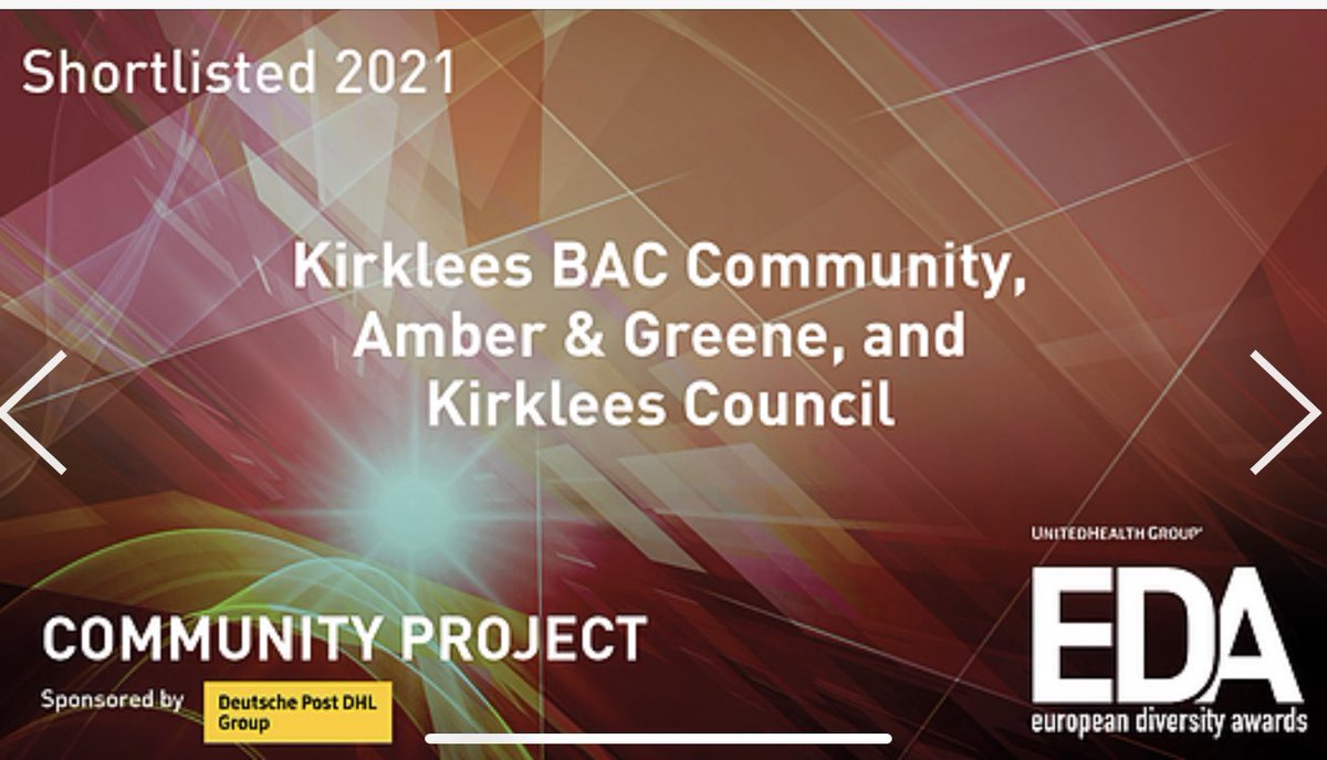 We are delighted to be shortlisted with our partners <a href="/KirkleesCouncil/">Kirklees Council</a>  for the European  Diversity Awards #EDA21 awards- Community Project category. #inclusion #diversity #coproduction #equality #amberandgreene #EDI