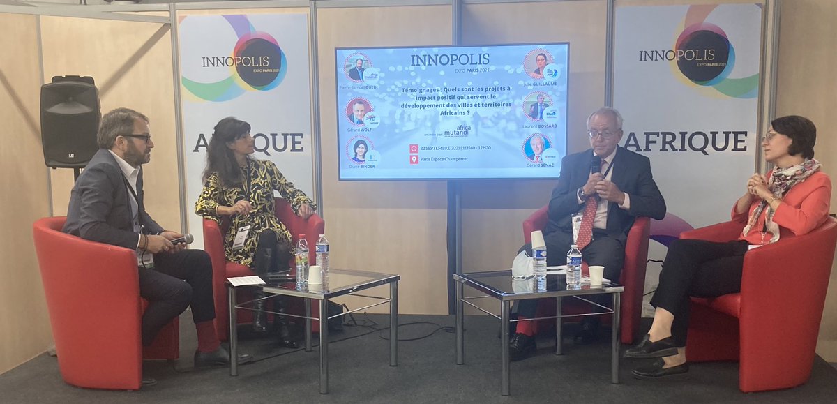 Atelier <a href="/InnopolisExpo/">InnopolisExpo</a> sur le développement des villes et territoires africains avec <a href="/PierreSam/">Pierre-Samuel Guedj</a> <a href="/DianeSBinder/">Diane Binder</a> <a href="/AIMFrancophones/">AIMF</a> <a href="/medef/">Mouvement des Entreprises de France</a> <a href="/AfricaMutandi/">Africa Mutandi</a> <a href="/eiffage/">Eiffage</a>