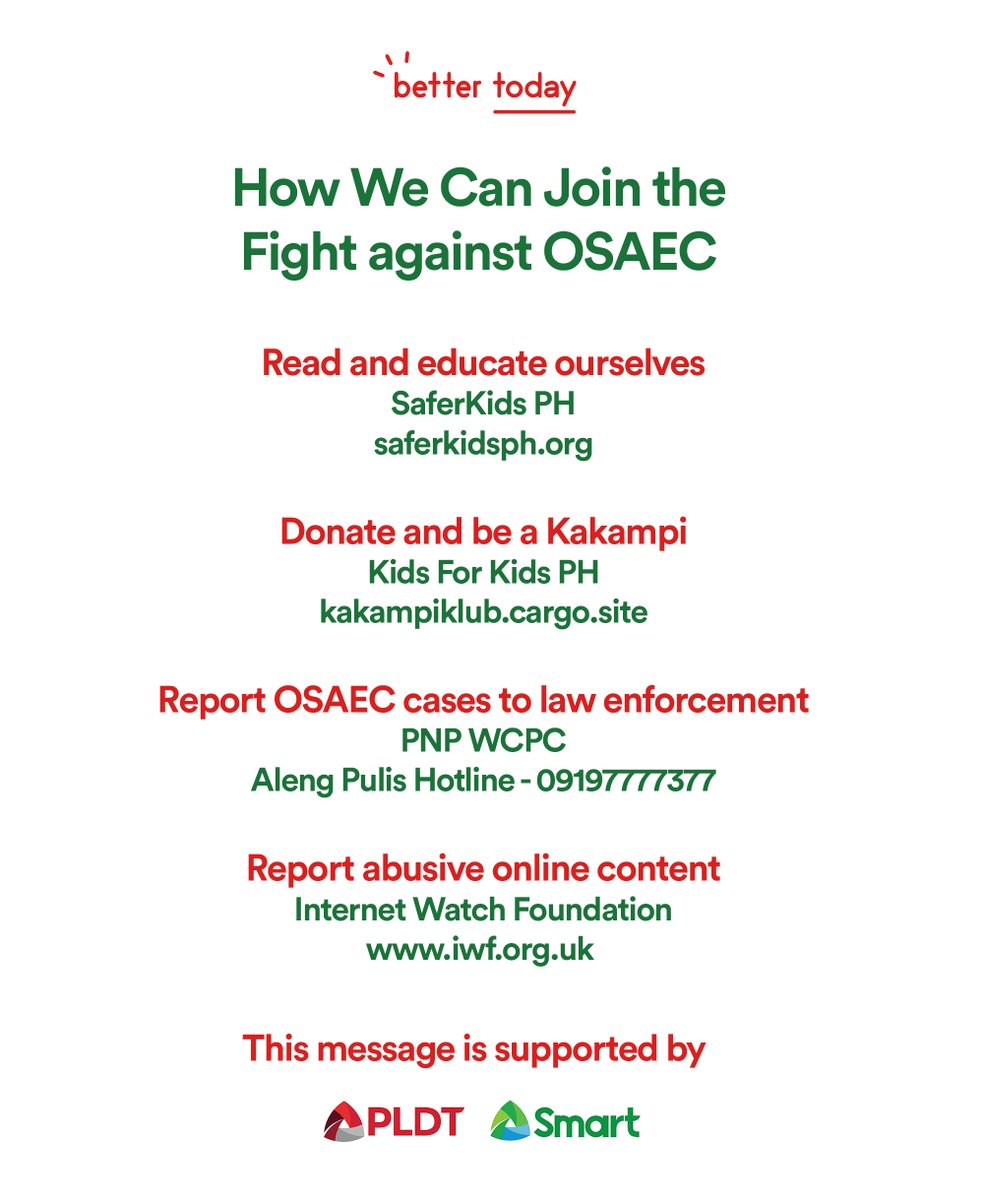 BetterTodayPH's tweet image. Among the many issues that need our urgent attention is #OSAEC or online sexual abuse and exploitation of children. This issue is a manifestation of the lack of safety in both our online and offline spaces today.