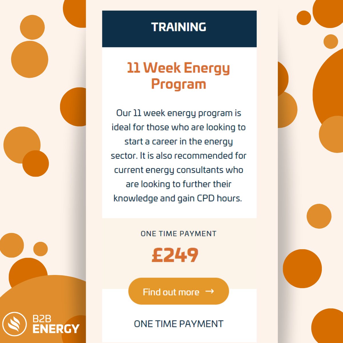 B2BEnergy1's tweet photo. The 11 Week Energy Program is designed to aid individuals who are wanting to learn more about the energy industry as well as businesses who are wanting to lower and reduce their energy consumption, save on their bills and train their staff in correct energy management strategies. https://t.co/ptzSQat0Js