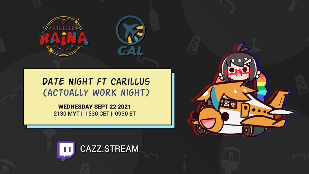 RAINAplease's tweet photo. [NOTICE/お知らせ]
Human says that papa-rtner has to work, and so do we - so tonight is a supervised work night masquerading as an #aiRGB date night!

Question is, who's supervising who...?

WEDNESDAY SEPT 22
9.30PM UTC+8 | 3.30PM CET | 9.30AM ET
(Cari will start 1hr earlier!) https://t.co/pIEQu4Qflw