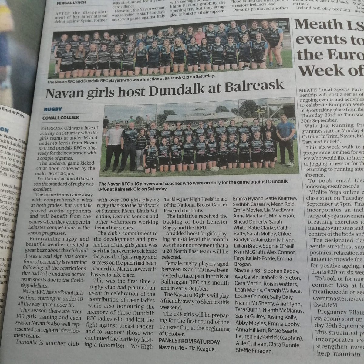 Northeast girls rugby supporter (@girlsnortheast) on Twitter photo Great to see this coverage from <a href="/MeathSports/">MeathChronicleSport</a> #nothinglikeit #20x20 <a href="/IrishRugby/">Irish Rugby</a> <a href="/LeinsterWomen/">Leinster WomensRugby</a> <a href="/NELBIRFU/">NorthEastRugby</a> Great to see this coverage from <a href="/MeathSports/">MeathChronicleSport</a> #nothinglikeit #20x20 <a href="/IrishRugby/">Irish Rugby</a> <a href="/LeinsterWomen/">Leinster WomensRugby</a> <a href="/NELBIRFU/">NorthEastRugby</a>