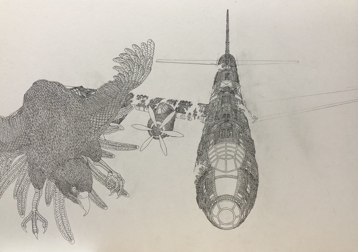 右翼描けました!! 