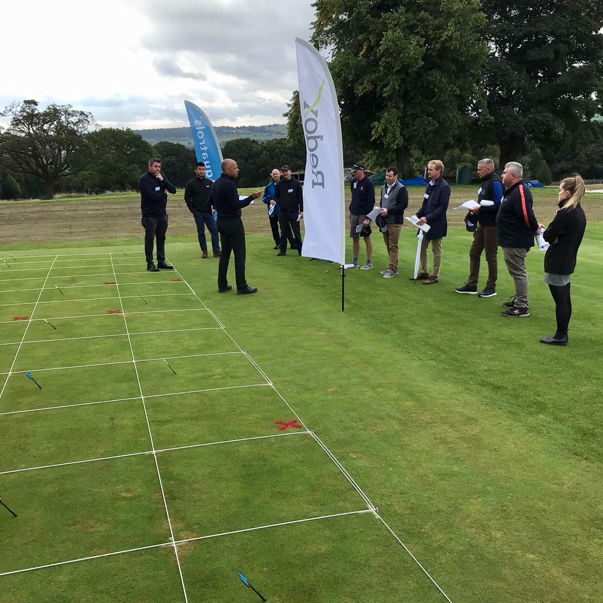 AquatrolsEurope's tweet photo. 🌱 We're in full swing at the #STRIResearchDay @striturf HQ in Bingley. @alan_aquatrols and @michael_fance are doing their thing as they talk through our latest research #turfmanagement #turf https://t.co/HmNF4gBagk