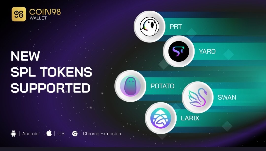 SolyardTurkiye's tweet photo. Bu hafta #Coin98 Cüzdanında hangi SPL tokenlerinin desteklendiğini merak ediyorum 🏆 @SolyardTurkiye  🏆
#POTATO #SWAN #YARD #PRT #LARIX  @karincatraders @Binance_Turkish @HuobiTurkiye  @BitKeepOS @MEXC_Global https://t.co/iWFk8oXOWY