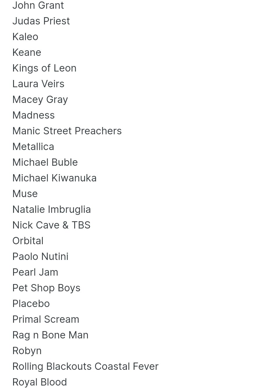 T Bones Schedule 2022 The Glasto Thingy On Twitter: "This Is A List Of Acts That We Know Are  Touring Uk/Europe Around The Time Of Glastonbury 2022 And Haven't Been  Ruled Out By Other Dates/Touring Schedule. #