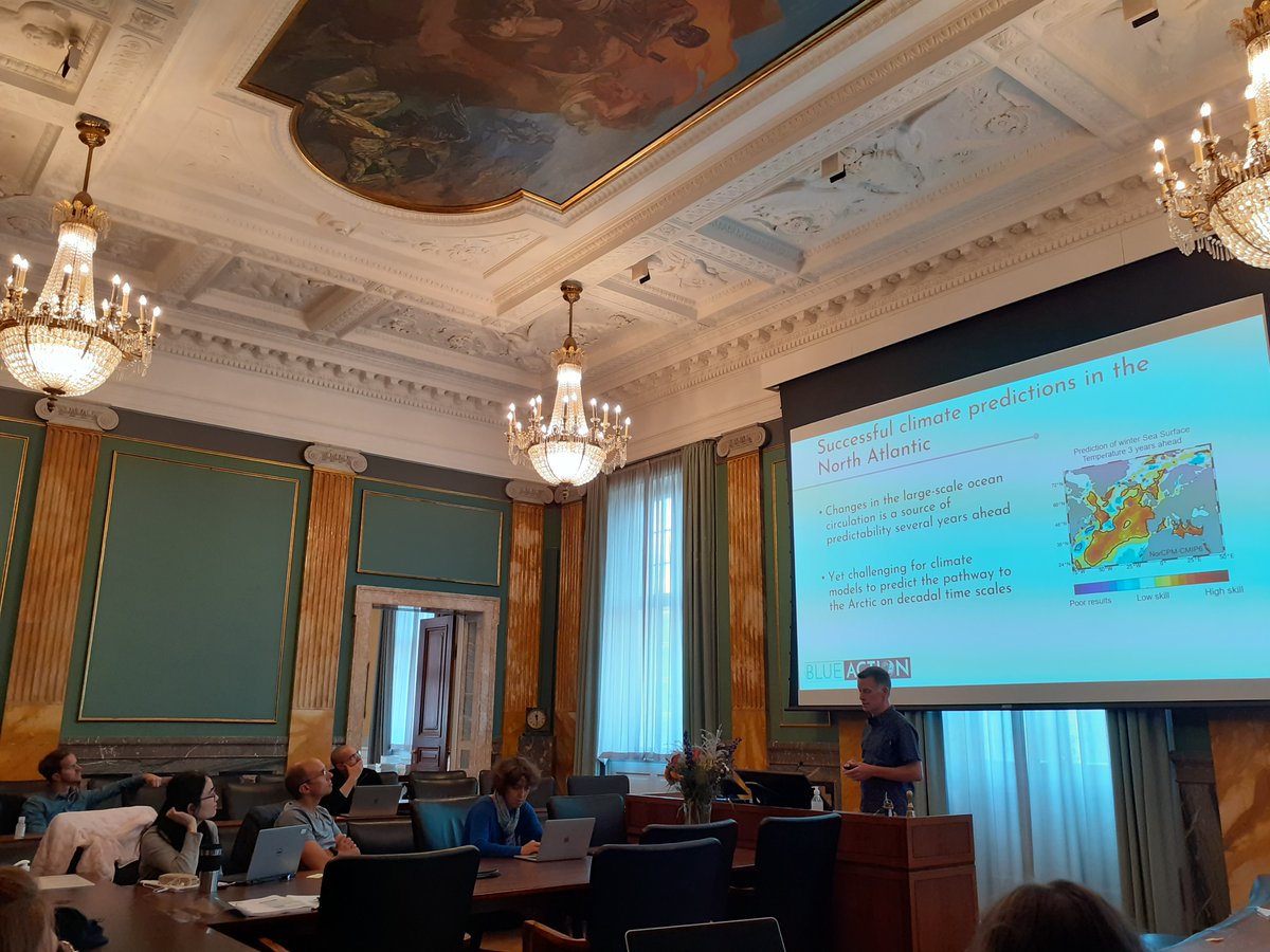 BG10Blueaction's tweet photo. Day 3 of 3 of the final #BlueAction meeting and the #climatepredictability workshop, beautiful setting at the Academy of Sciences and Letters, but most of us are still online! https://t.co/MDykTuV4Gh