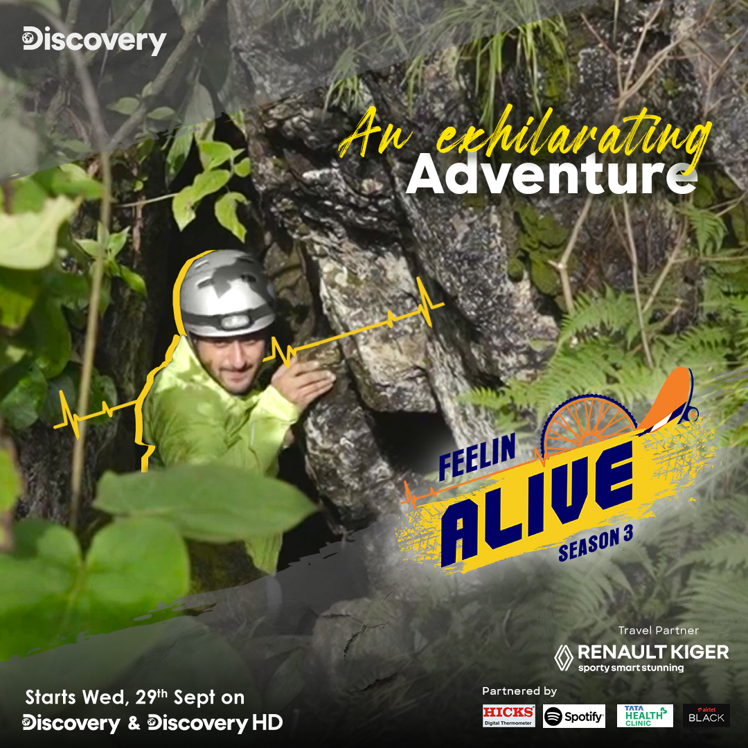 DiscoveryIN's tweet photo. With mysterious twists and turns at the dangerous Barahpathar, get ready for the exhilarating adventure where we fight over our fear of dark caves.
Watch it on Feelin Alive Season 3, starts 29th September only on Discovery 

#FeelinAliveSeason3 #FeelinAlive https://t.co/6bFDGYUZ8m