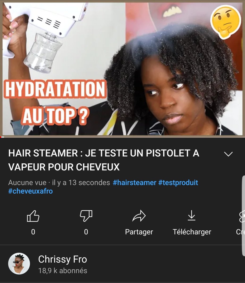 chrissyfro_'s tweet photo. 🚨NOUVELLE VIDÉO🚨

J'ai testé le pistolet à vapeur sur mes cheveux pour améliorermes soins 🤔

https://t.co/DgvOpiQ2rZ

#cheveuxcrepus #cheveuxafro #cheveuxnaturels https://t.co/tSlvTX38RT