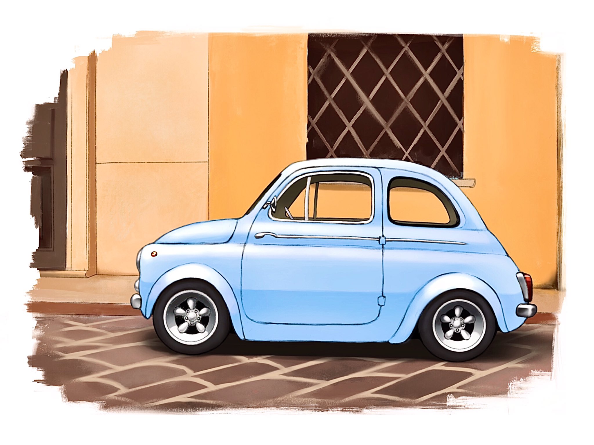 K Tofu Made In Italy カーイラスト Fiat500 フィアット らまそい 自動車 T Co Jb6ogqsuvv Twitter