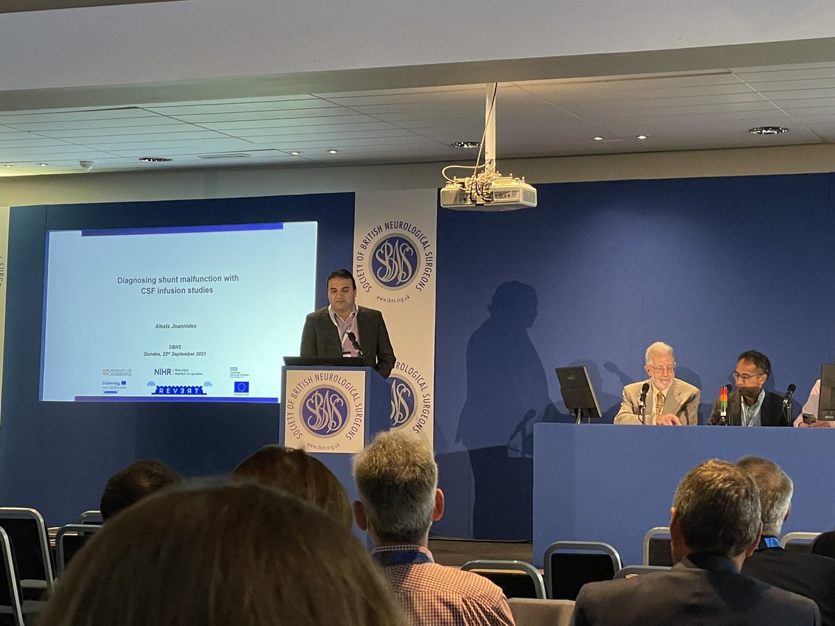 REVERT_Interreg's tweet photo. Excellent talk by Alexis Joannides on the undisputed merits of using CSF infusion tests for accurate diagnostics of shunt malfunction in vivo delivered at SBNS 2021 meeting in Dundee @The_SBNS @icm_plus https://t.co/zCCGiqbSDp