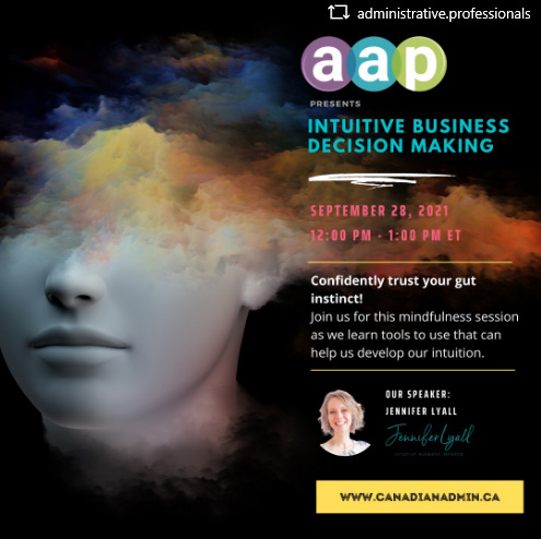 AAPHamilton1's tweet photo. Members! Join us for Intuitive Business Decision Making with #JenniferLyall! Better understand your intuition and explore tools and techniques to help reach your goals:
https://t.co/uQdjs1gAkR 

#AAP #Mindfulness #ProfessionalDevelopment #learngrowthrive #memberbenefit https://t.co/isextsC7mD
