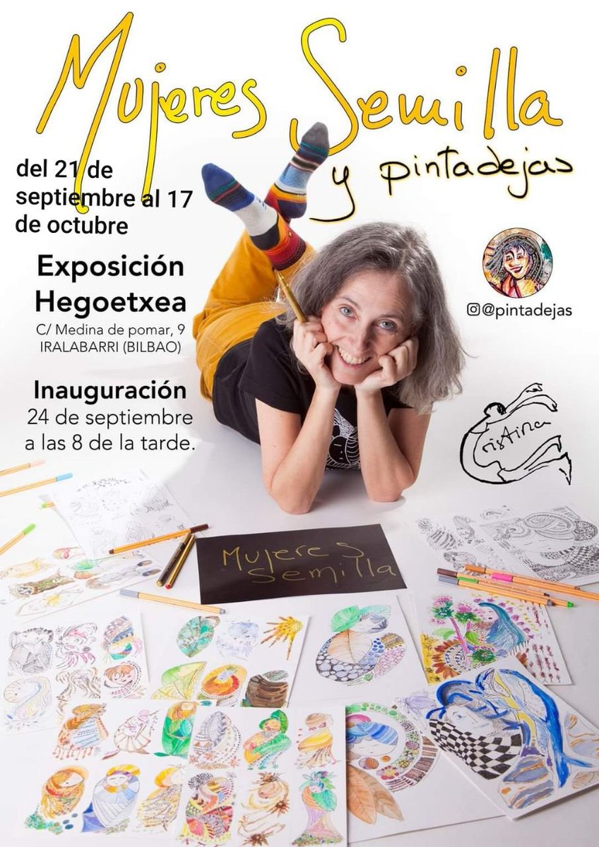 "Exposición MUJERES SEMILLA y pintadejas"
🎉 Viernes 24 , 🕗 20 h inauguración 
🗒 del 21 de septiembre al 17 de octubre
Por Cristina Barcala  <a href="/pintadejas/">Pintadejas</a>
ℹ️
instagram.com/p/CUGPKV-gwUY/…
