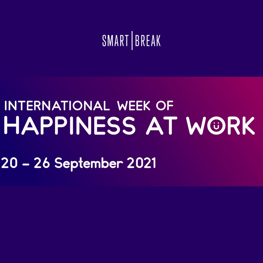 Happy International Week of Happiness at Work!

Being happy and spreading happiness is at the core of what Smart Break is all about and that’s why we’re so excited to be taking part in this week. Now, we’d like to know…

What brings you happiness at work? 

Reply below ⬇️😄 https://t.co/Xp5kJh9f82