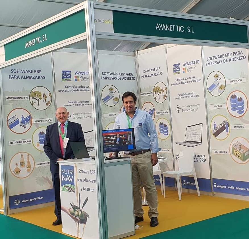 En #Expoliva mostrando nuestro software específico para almazaras y aceituna de mesa. 
Carpa paisajes del Olivar, stand 51
#erpagroalimentario #expoliva2021 #microsoftdynamics #almazaras #jaen #verdeo