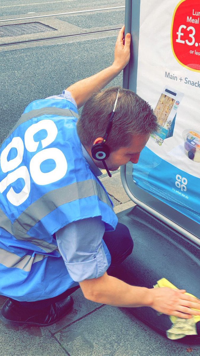 Team Leader Chris's cleaning OCD in full swing today at Corporation Street today! 💨💪🏼  <a href="/JacksonMills_/">Jackson Mills</a> <a href="/coopuk/">Co-op</a>