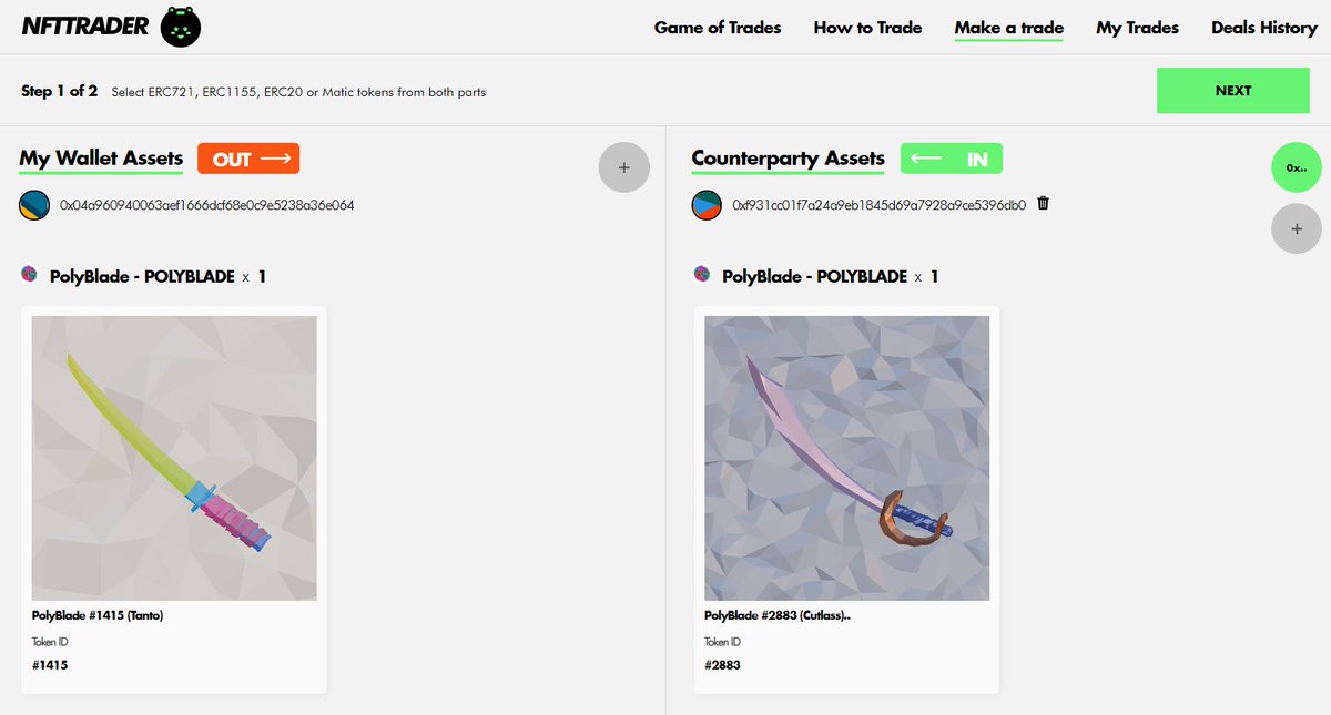 0xPolyForge's tweet image. NFT traders! You can now securely trade PolyBlade🗡️ #NFTs via @NftTrader !

Who will be the first to collect all 11 editions of PolyBlade? 👀

🪙 Visit the trading platform: nfttrader.io

#nftcollector #NFTcollectibles #NFTCommunity #polygonNFT #PolygonNFTs