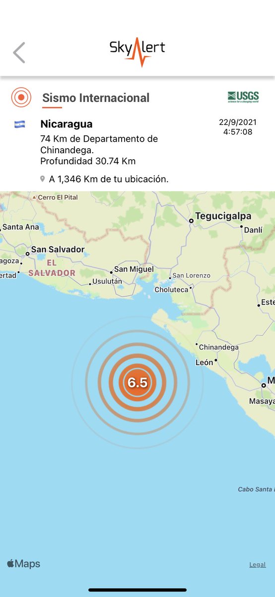SkyAlertMx's tweet photo. Esta madrugada se registró sismo de magnitud 6.5 frente la costa de Nicaragua🇳🇮

•Sentido en Nicaragua, El Salvador y Honduras.
•Percepciones fuertes en la zona del epicentro; posibles daños menores.
•Sin peligro de tsunami. https://t.co/DbRRp1nYxq