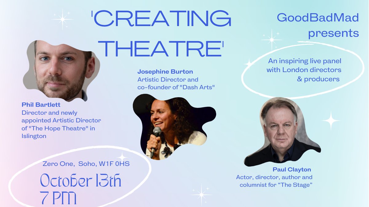 🌟We are so pleased to be able to announce to you our upcoming event with <a href="/Claytoncast/">Paul Clayton.</a> from <a href="/TheStage/">The Stage</a> <a href="/josephine_dash/">Josephine Burton</a> from <a href="/DASHARTS/">Dash Arts</a> and <a href="/phil_bartlett/">Phil Bartlett</a> from <a href="/TheHopeTheatre/">The Hope Theatre</a> 🌟

🎭 Details linked below!
#theatreisback
#maketheatre
#theatreproduction 

eventbrite.co.uk/e/creating-the…
