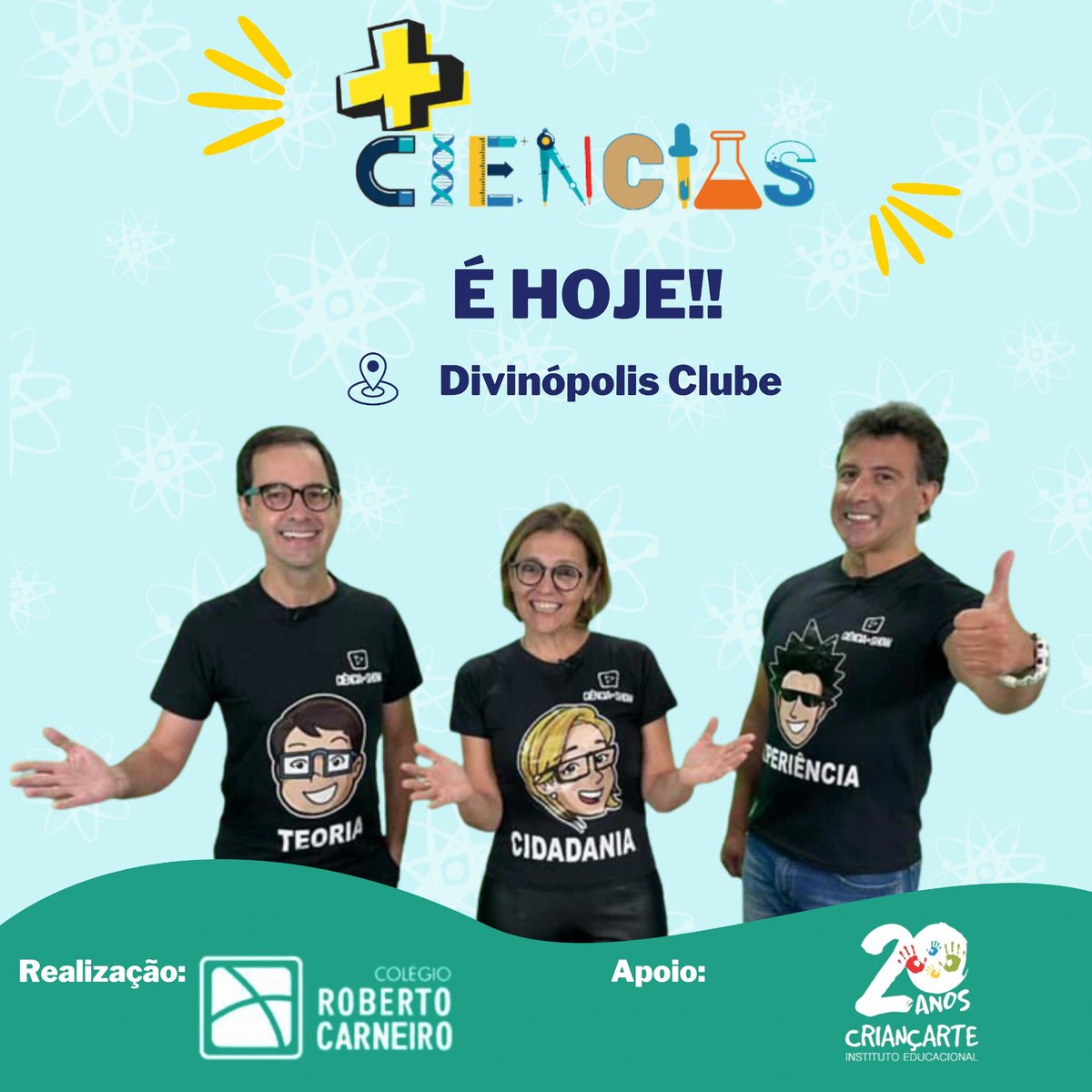 rocacolegio's tweet photo. Hoje teremos a abertura do melhor projeto de Ciências da cidade: o +Ciências. Apresentações do @cienciaemshow, um programa que reúne profissionais apaixonados por ciências, que buscam – e encontram – uma maneira de encantar jovens e professores com um novo olhar sobre a educação. https://t.co/juBxdd3Nty