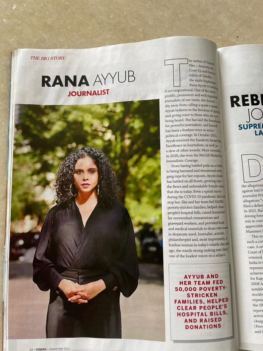 Honoured to be Femina magazine's, Fab  40 women of 2021 for my contribution to journalism. Such a delight to see a cover story dedicated to women achievers of India