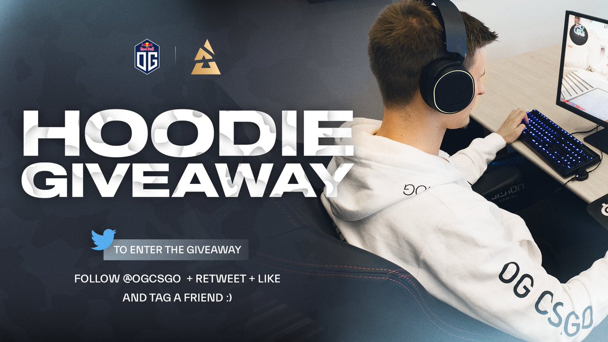OGesportsCS's tweet image. 🌻 GIVEAWAY ALERT 🌻

T -2 days until @BLASTPremier starts for us and we have decided to put one white OG CS:GO hoodie on the line.

➡ Follow
🔁 RT + ❤ Like
🎅 Tag a winter friend

One lucky winner will be randomly drawn on Sunday.

GOOOOOD LUUUCK!

#DreamOG | #BLASTPremier